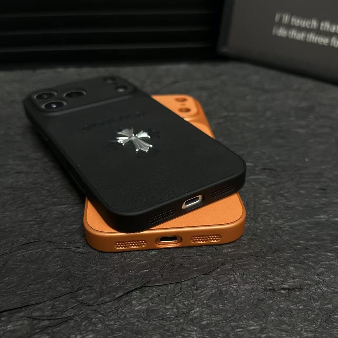 Chrome Hearts Cross Leather iPhone Case