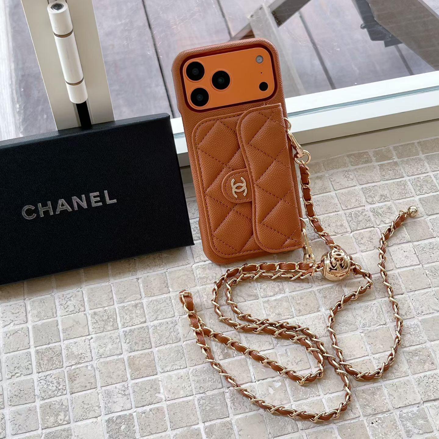 Luxury Wallet iPhone Case With Hand /Crossbody Chain