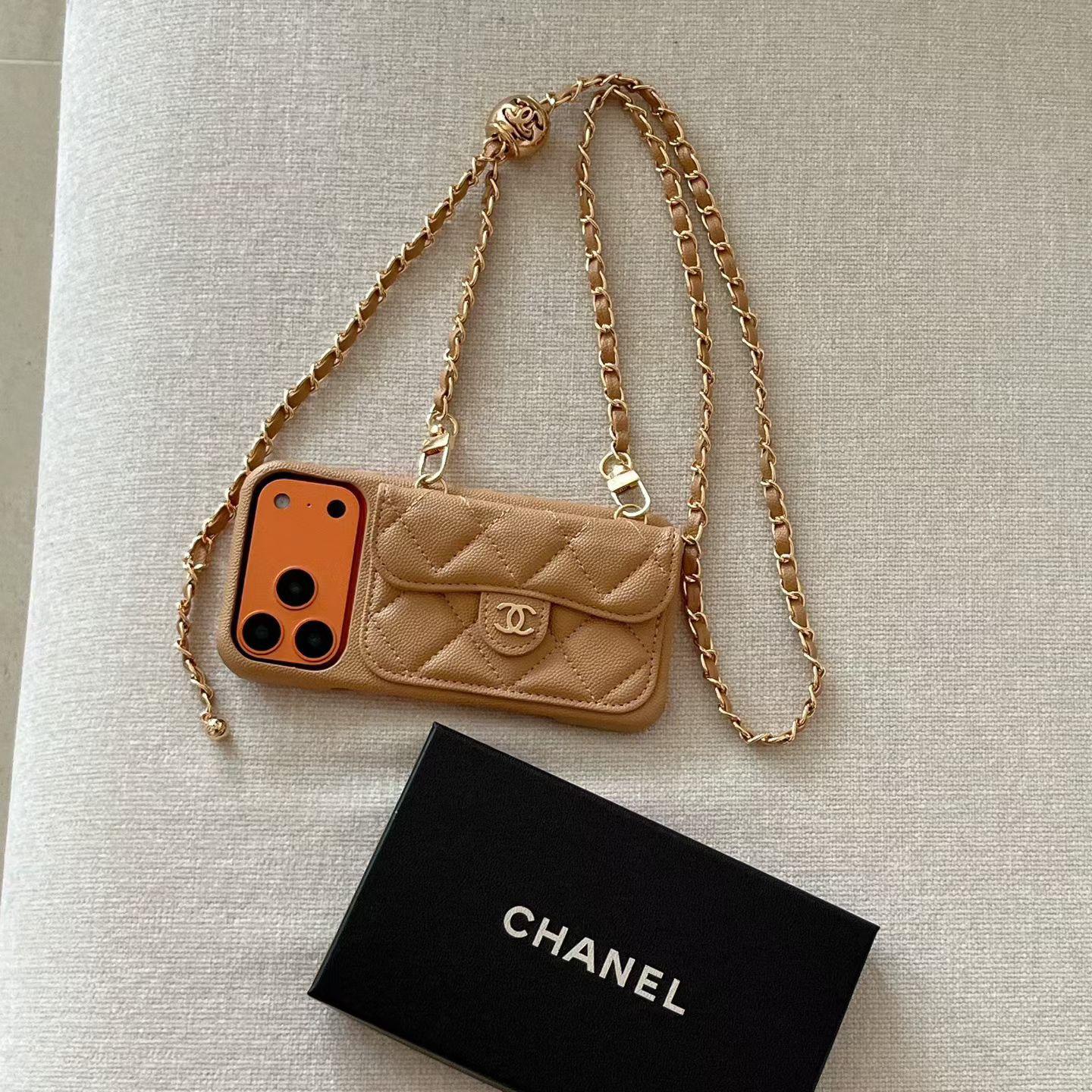 Luxury Wallet iPhone Case With Hand /Crossbody Chain