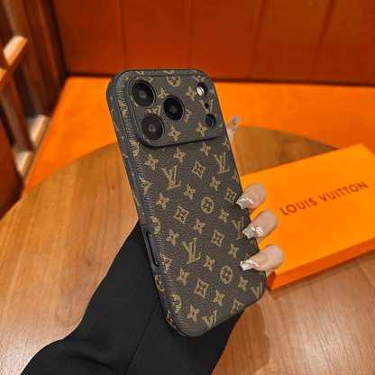 Premium Patterned Leather Protective Case for iPhone – Slide Camera Cover Design