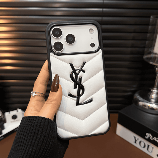 Luxury Quilted Leather iPhone Case — Shockproof Slim Protective Cover