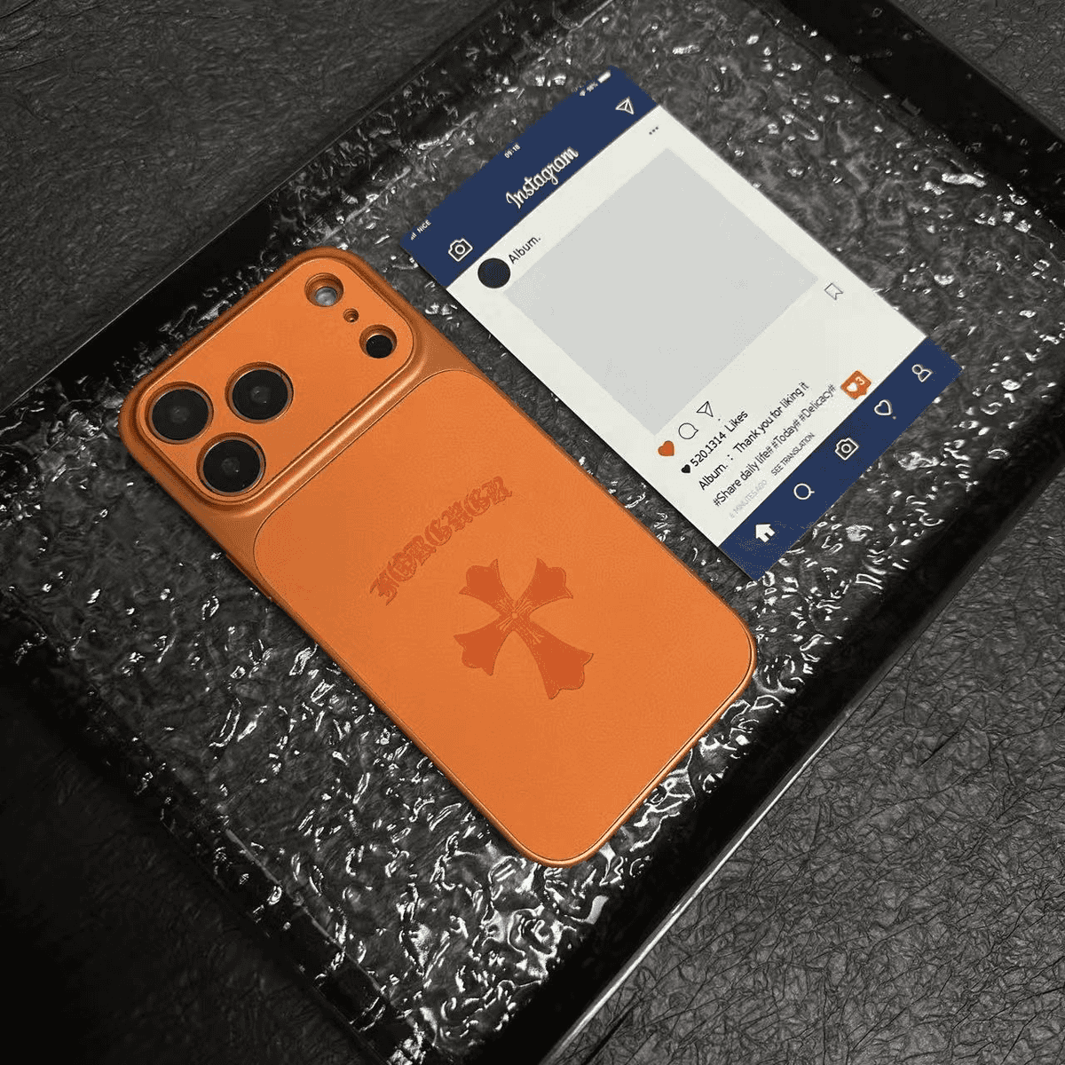 Chrome Hearts Cross Leather iPhone Case