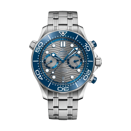 Seamaster Diver 300M 44mm - Grey Dial w/ Blue Bezel on Bracelet