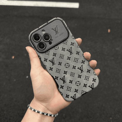 Luxury Brown & Black Color Leather iPhone Case