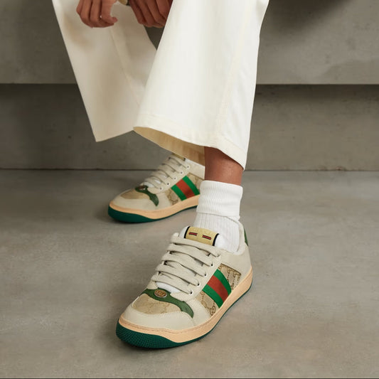 Retro Stripe Casual Sneakers – Premium Leather Comfort Street Shoes